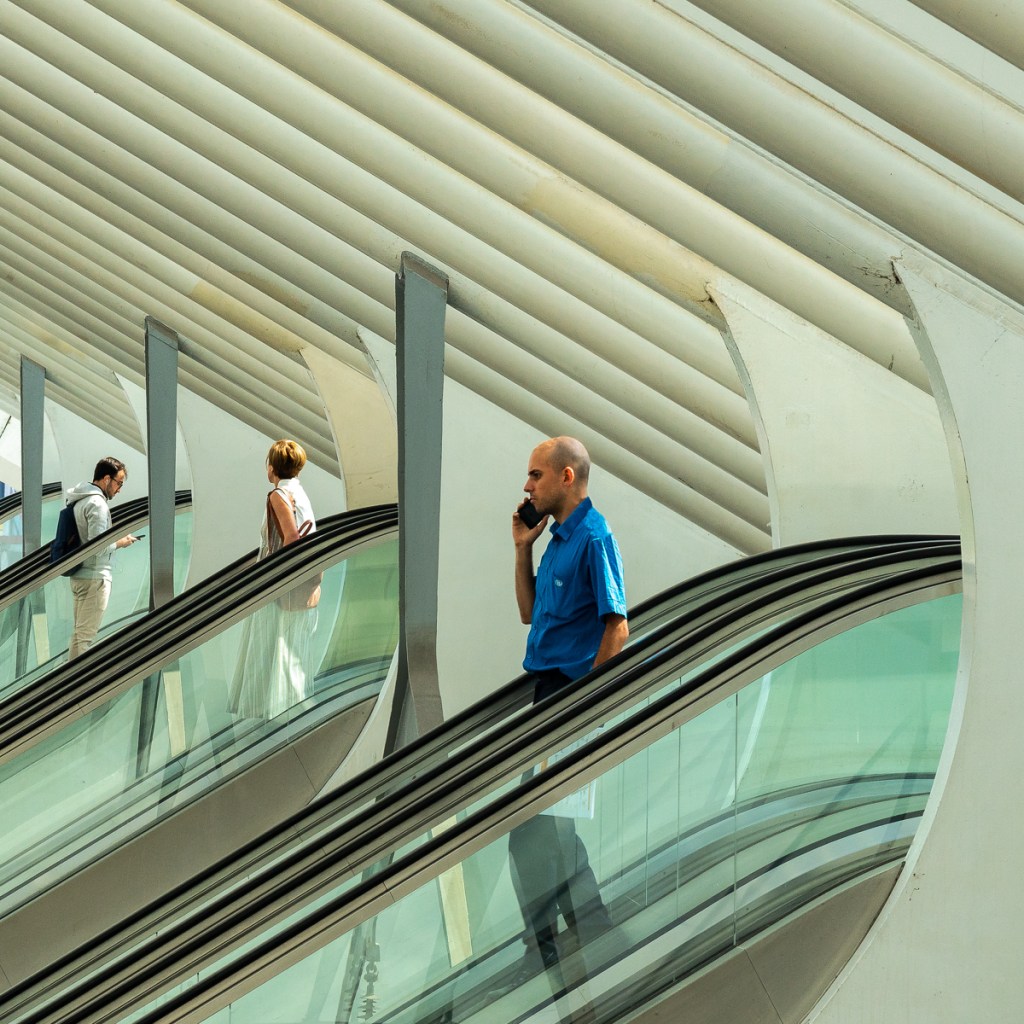 escalators  Liege Belgium station