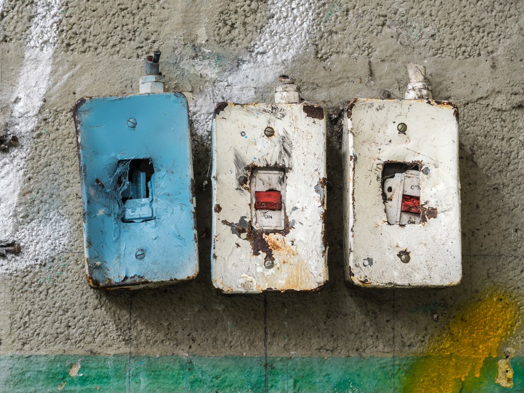 St Athan's Boys Village detail of derelict wiring installation