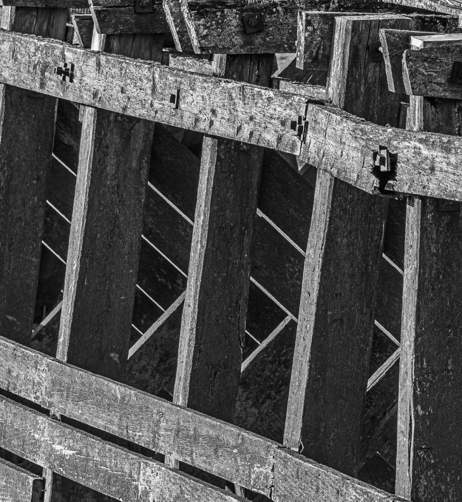 shadows and light on a breakwater at the entrance lock to Sharpness Docks