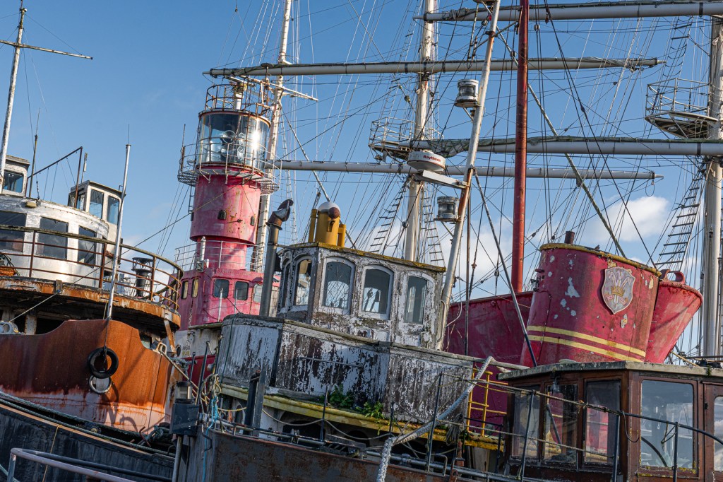 Derelict boats in Sharpness Docks