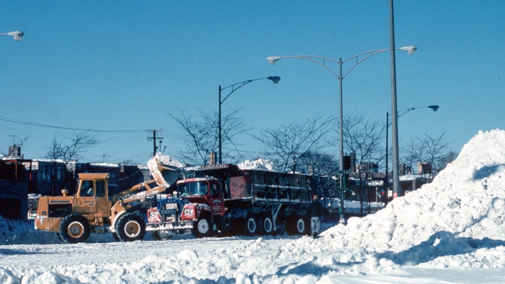 trucking out snow - Chicago 1979